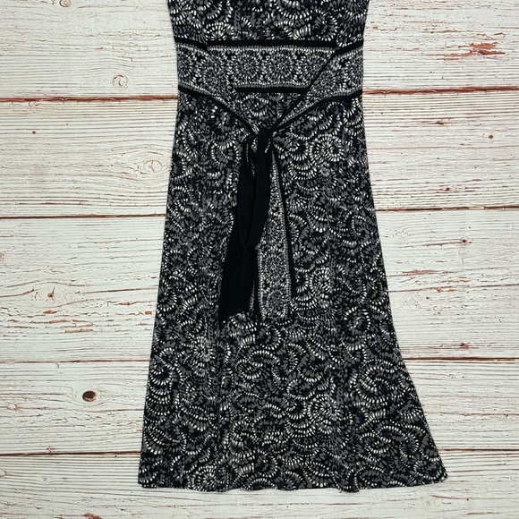 BCBGMaxAzria Watercolor Print Jersey Dress in Black/Gray Sz L - Picture 8 of 11